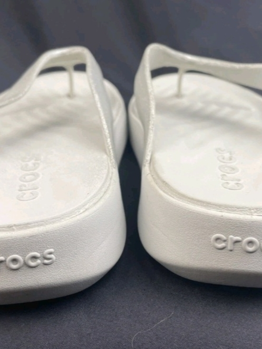 CROCS White Platform Slingback Sandals